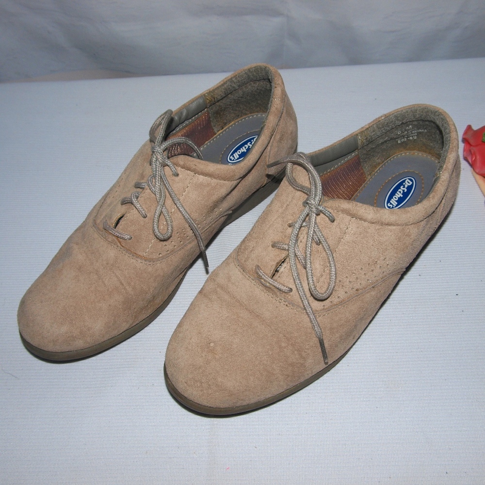 Dr. Scholl's Suede Shoes, Walking Shoes Biege 8.5M Double Air Pillow Shoes